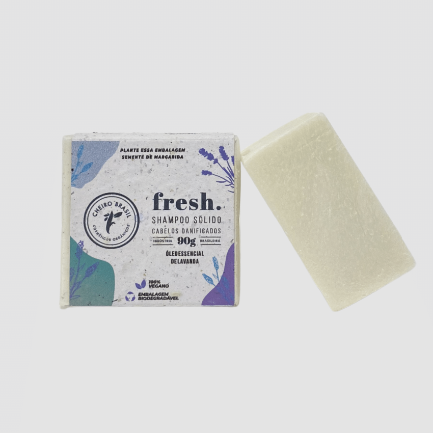 Shampoo Sólido para Cabelos Danificados 90g - Cheiro Brasil