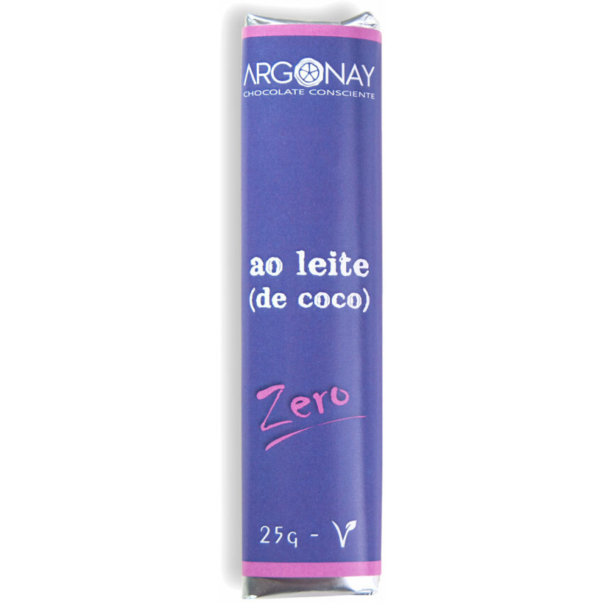 Barrinha de Chocolate ao Leite de Coco Vegano - Zero açúcar 25g - Argonay Chocolates